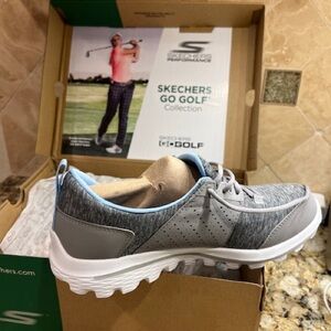 NEW Skechers Go Walk 2 Sugar Golf Shoes - Womens -Gray/Blue - Size 8